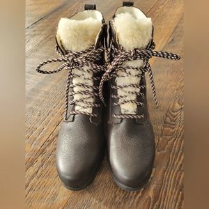 SOREL Waterproof Emelie Short Shearling Lace-up Boot